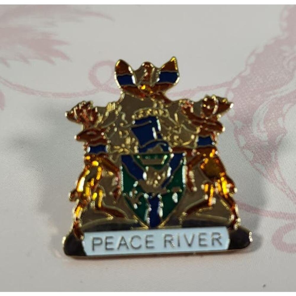 Peace River Coat of Arms Alberta Canada Travel Souvenir Pin for a Hat or Jacket